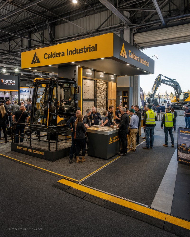Plant and machinery on a construction exhibition stand