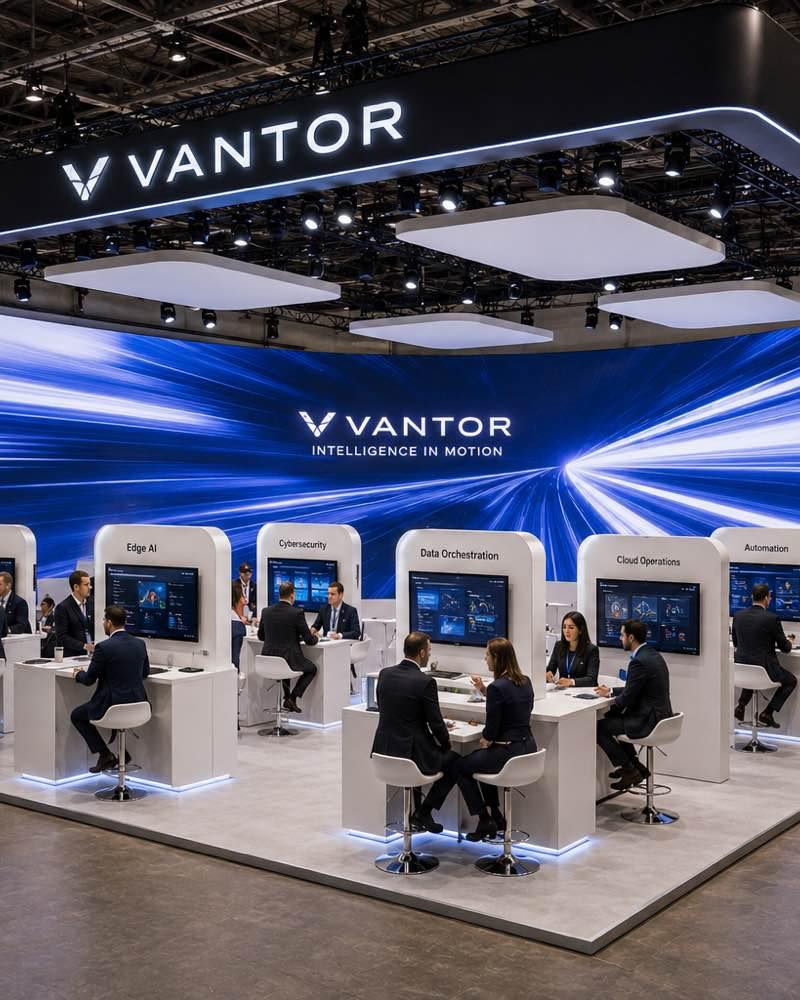 Data display wall on a technology stand