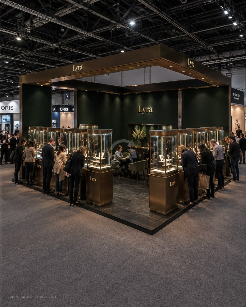 Jewellery display cases on a luxury stand