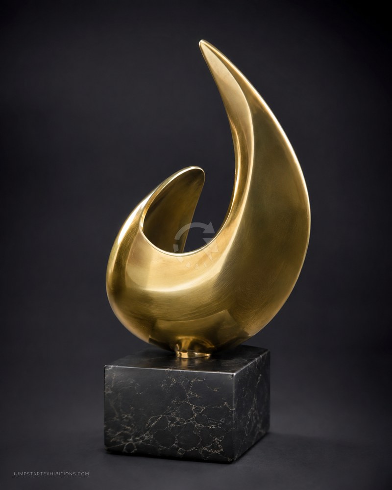 Sculptural piece lit as a premium display