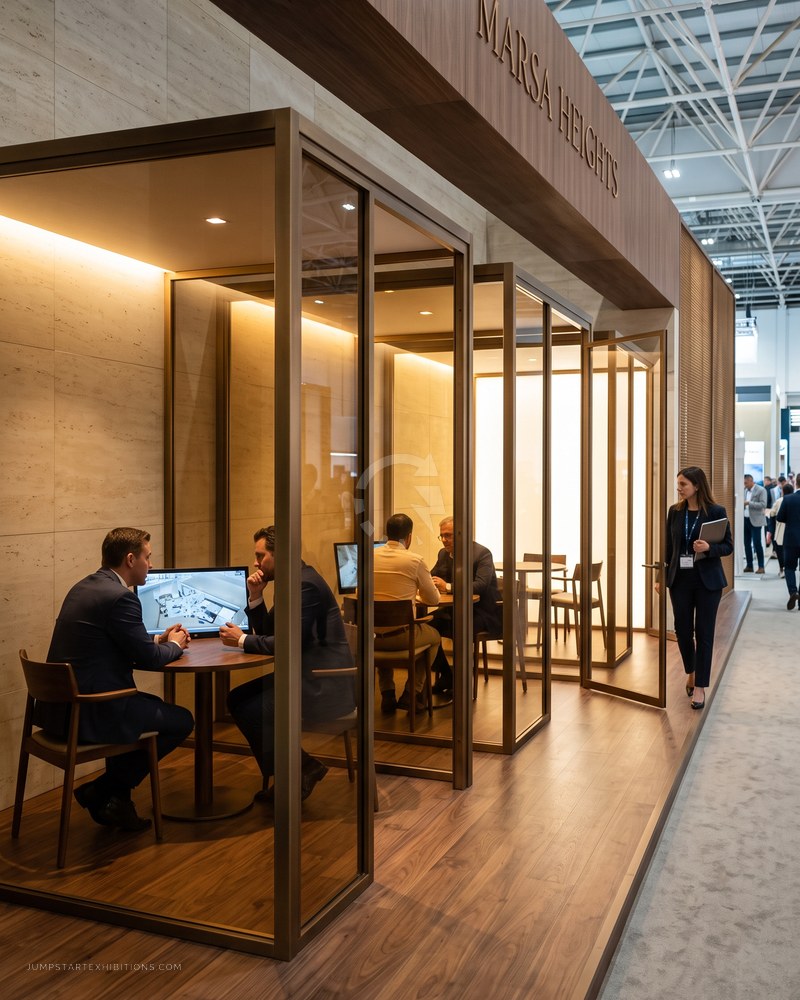 Development model and large format visuals on a stand