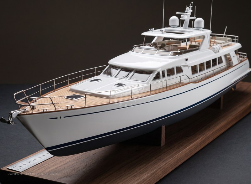 Scale model of a superyacht